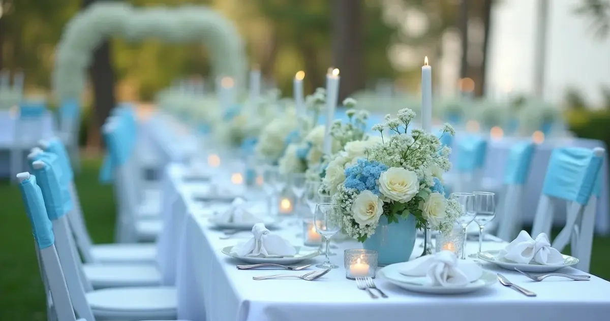 7 Ideias Incríveis: Decoração de Casamento Azul Serenity e Branco