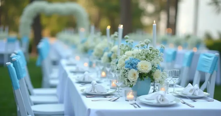 7 Ideias Incríveis: Decoração de Casamento Azul Serenity e Branco