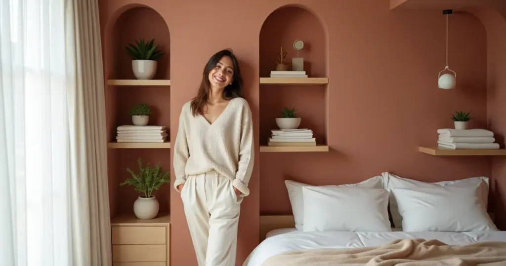 27 Ideias de Decoração de Quarto com Nichos e Prateleiras que Liberam Espaço