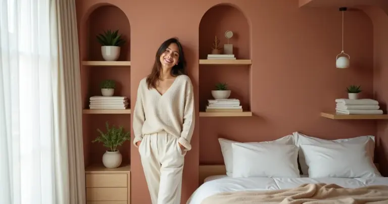 27 Ideias de Decoração de Quarto com Nichos e Prateleiras que Liberam Espaço