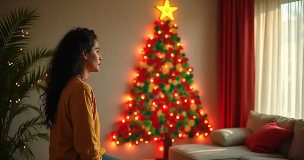 18 Ideias de Árvore de Natal de Parede que Salvam Espaço e Dinheiro