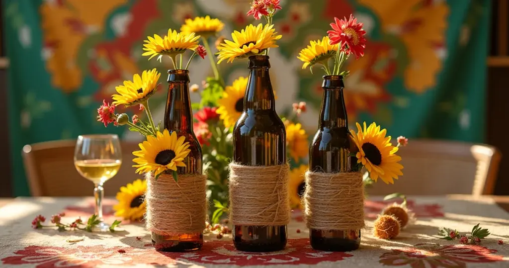 12 Ideias de Centro de Mesa com Garrafa de Cerveja que Impressionam por Menos de R$ 50