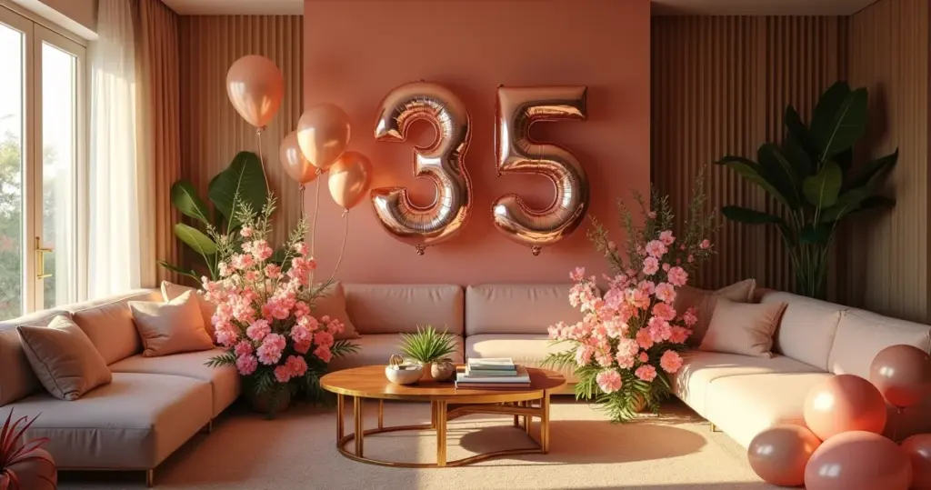 35 Ideias de Decoração 35 Anos Feminino: Do Rose Gold ao Tropical