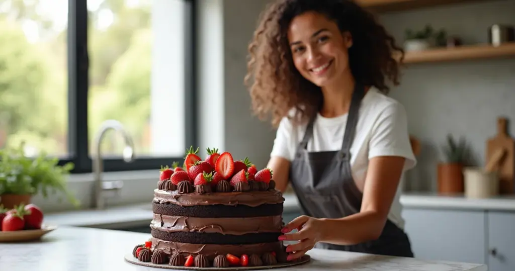 27 Ideias de Decoração Bolo Chocolate com Morango que Parecem Profissional