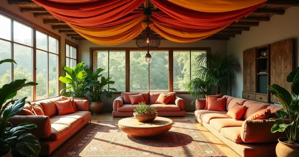 27 Ideias de Decoração com Panos no Teto que Transformam Ambientes