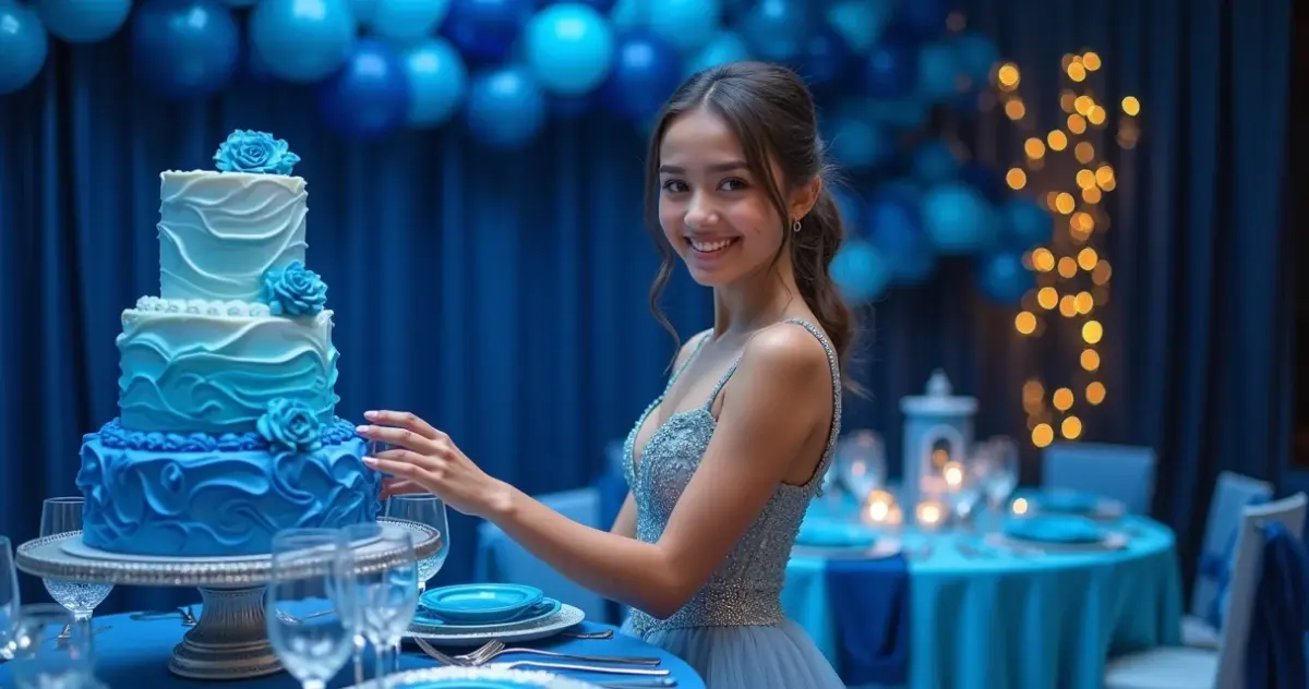 27 Ideias de Decoração de Aniversário de 15 Anos Azul que Vão Emocionar