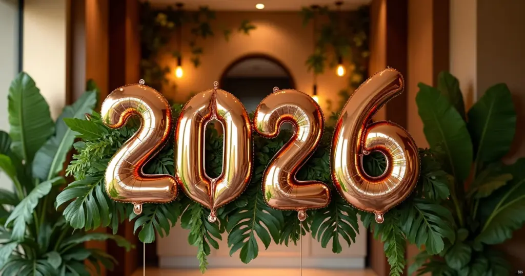 27 Ideias de Decoração de Ano Novo 2026: Glamour + Natureza