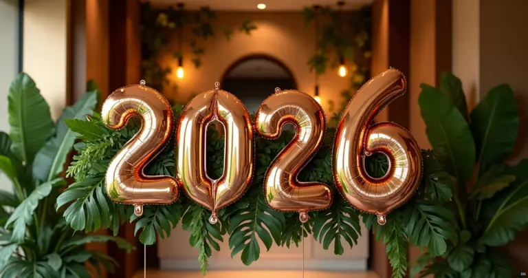 27 Ideias de Decoração de Ano Novo 2026: Glamour + Natureza