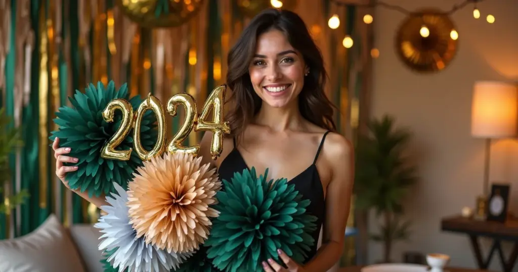 23 Ideias de Decoração de Ano Novo com Papel Crepom que Custam Menos de R$ 50