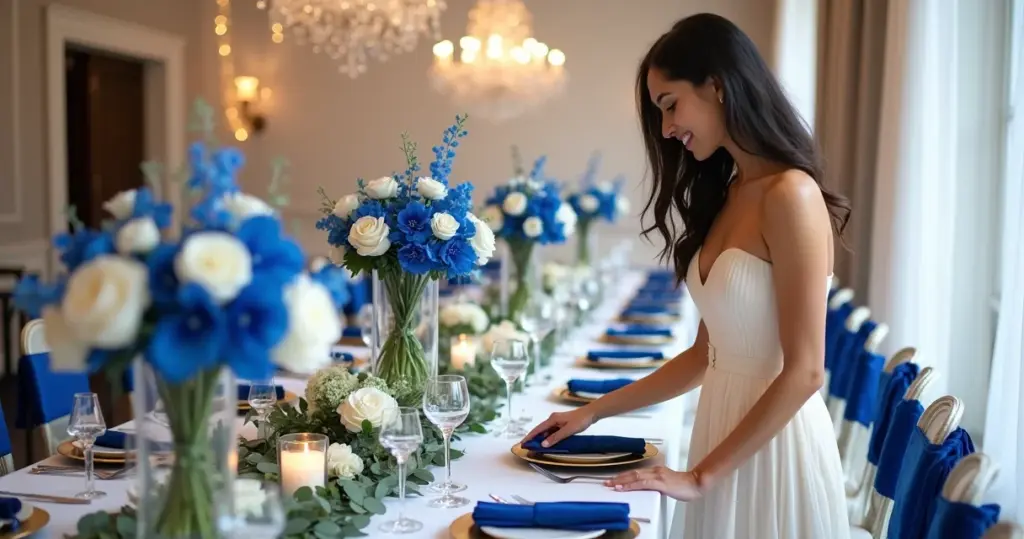 27 Ideias de Decoração de Casamento Azul Royal e Branco que Impressionam