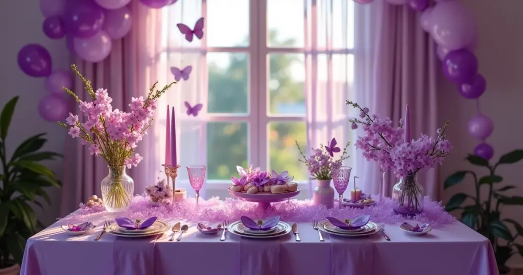 23 Ideias de Decoração de Festa Borboleta Roxa Que Vão Encantar