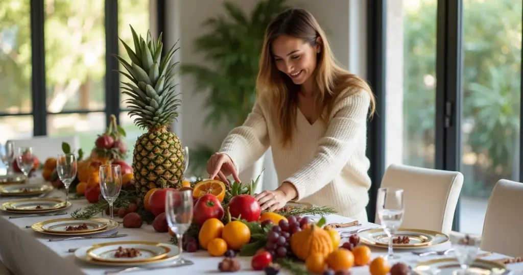 18 Ideias de Decoração de Mesa de Natal com Frutas que São Comestíveis