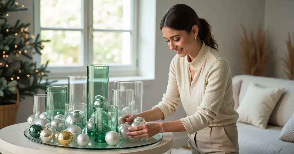 10 Ideias de Decoração de Natal com Vidro e Bolas para Sofisticação Barata