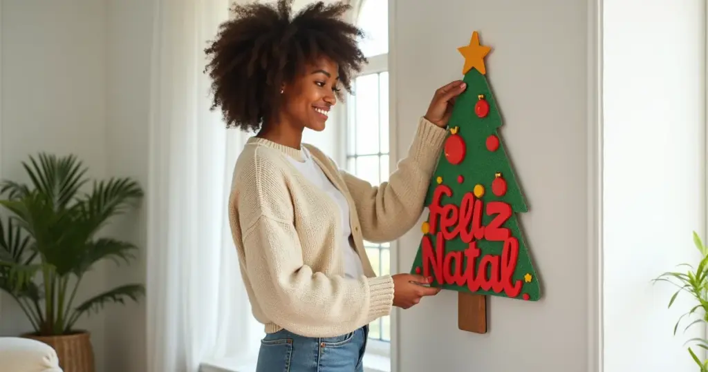 Decoração de Natal em EVA para parede: faça sem furar e gastar pouco