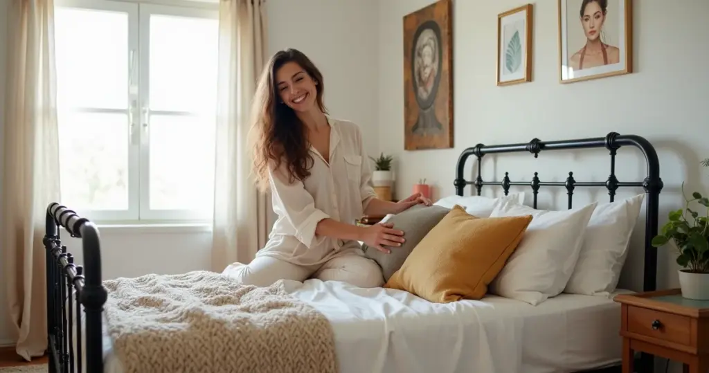 5 Ideias de Decoração de Quarto com Cama de Ferro (Até para Apertados)