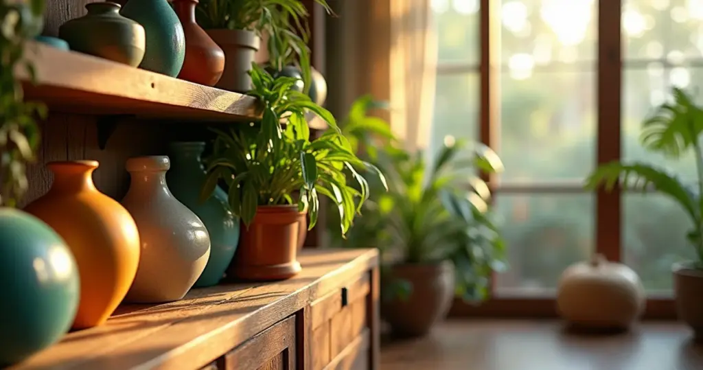 27 Ideias de Decoração de Rack com Vasos para Transformar sua Sala