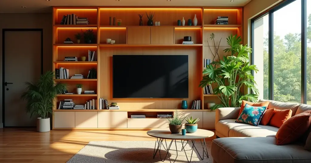 7 Ideias de Decoração de Sala de TV com Painel que Organizam Tudo