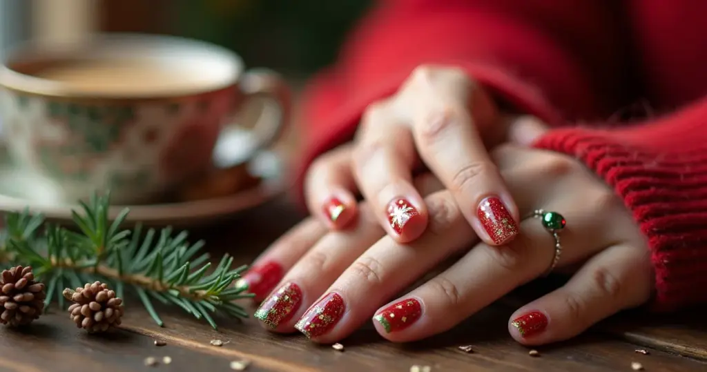 27 Ideias de Decoração Unha Natal para Brilhar nas Festas