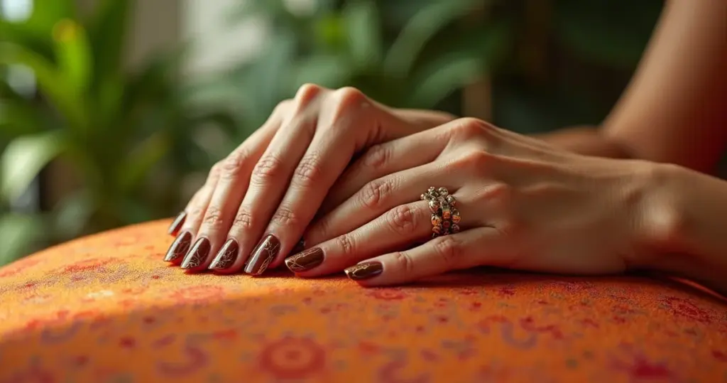 25 Ideias de Esmaltação Marrom com Decoração para Unhas Sofisticadas