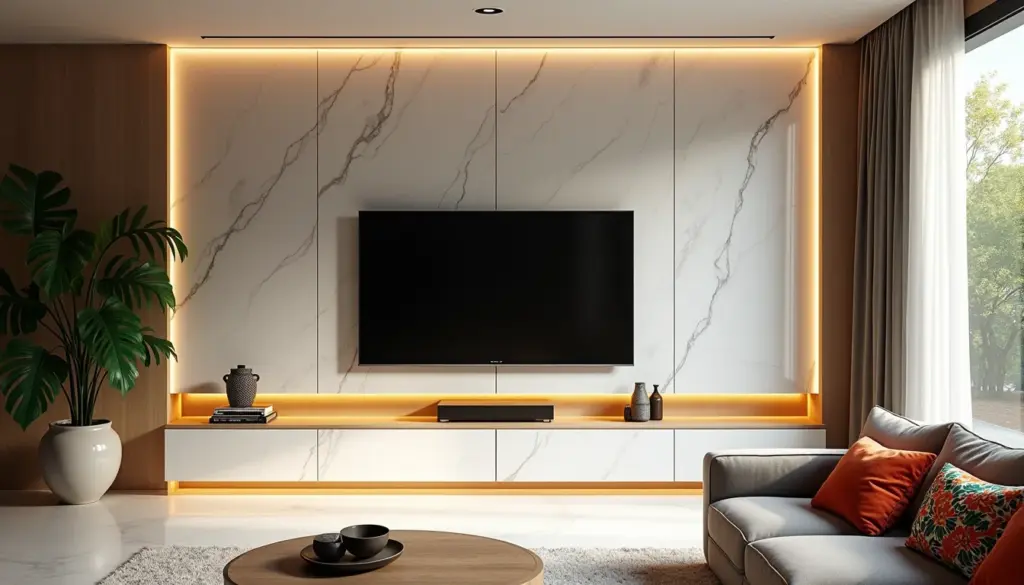 47 Ideias de Painel para TV Feito de Porcelanato: Mais Resistente e Estiloso