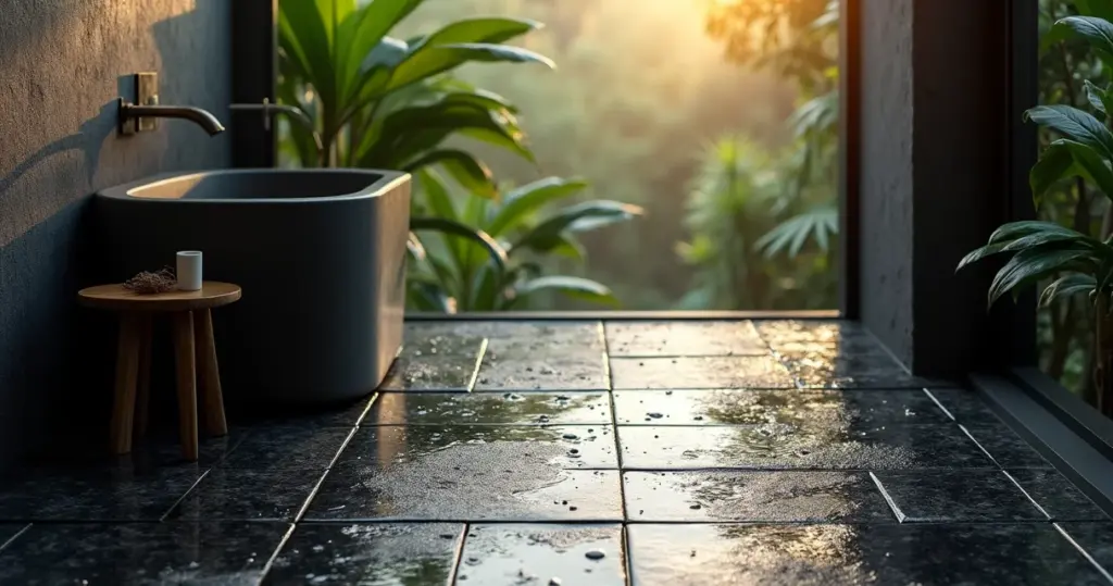 Pedra hitam: o revestimento que muda de cor com água e dura décadas