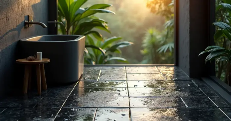 Pedra hitam: o revestimento que muda de cor com água e dura décadas