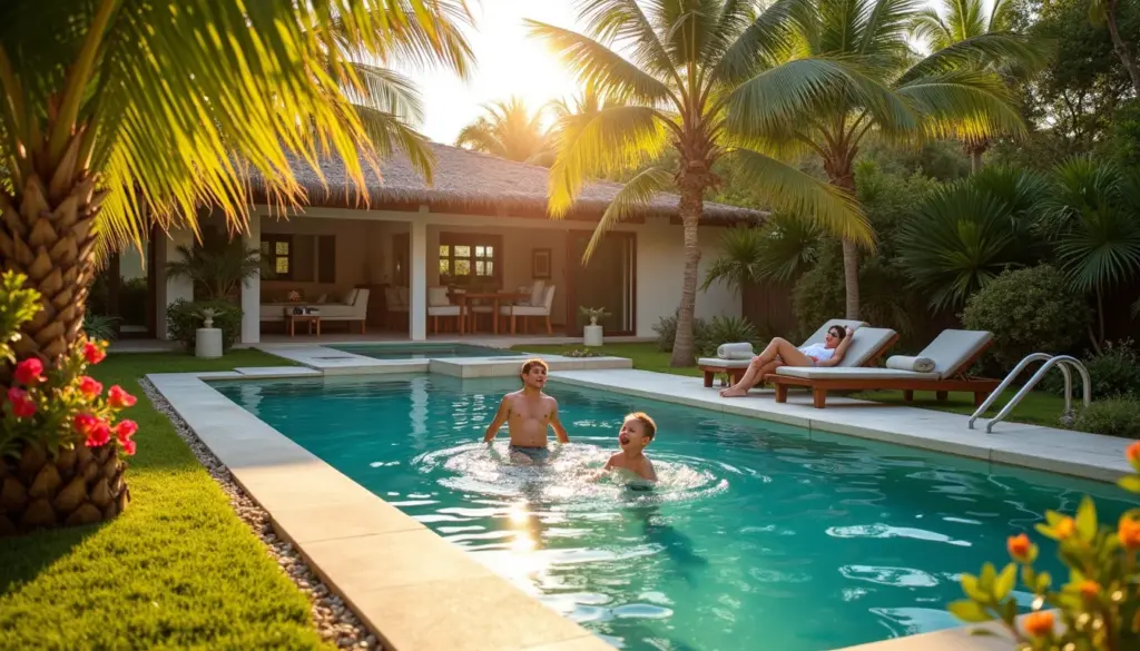 50 Ideias de Piscina de Fibra com Prainha que Viram Seu Quintal em Resort