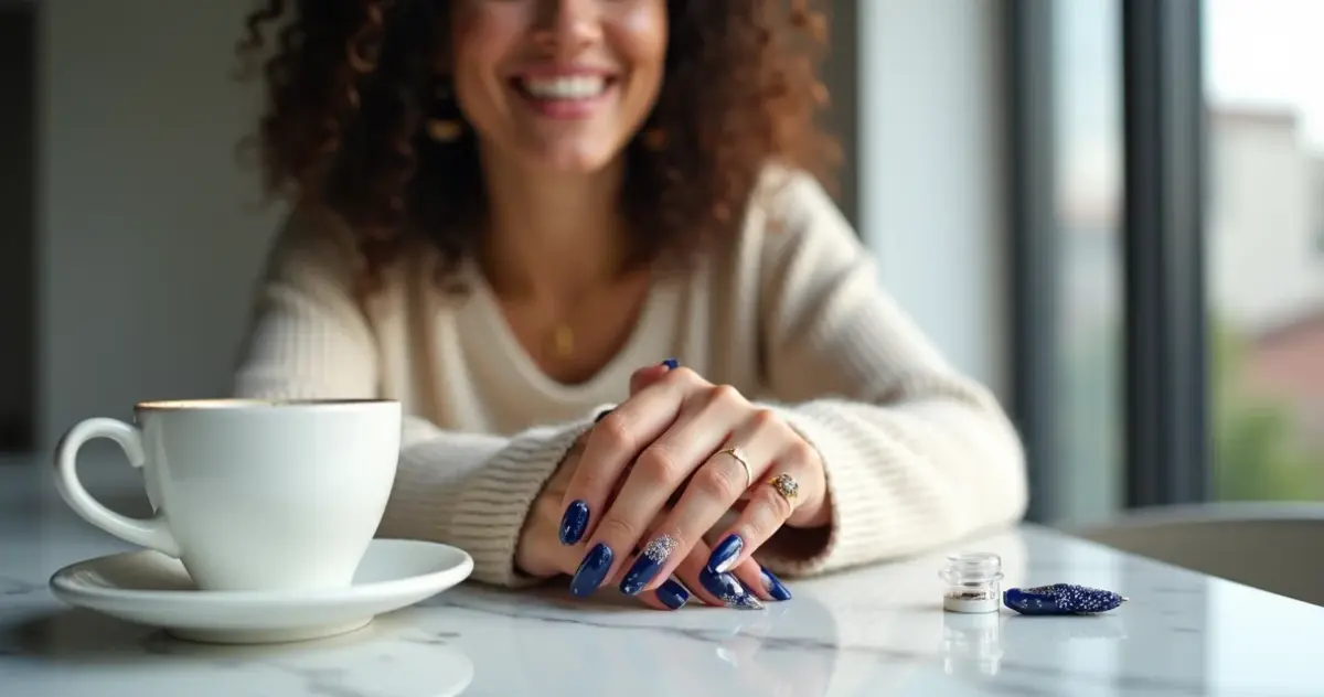 15 Ideias de Unha Azul com Decoração que Você Faz em Casa 15 Ideias de Unha Azul com Decoração que Você Faz em Casa