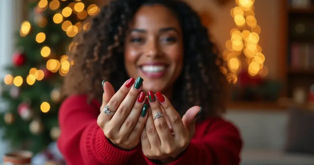 25 Ideias de Unhas com Decoração de Natal para Arrasar em 2026