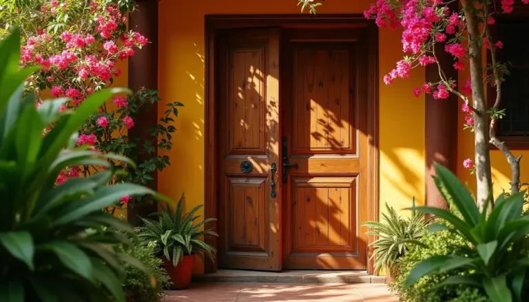55 ideias de casa com porta de madeira para se inspirar