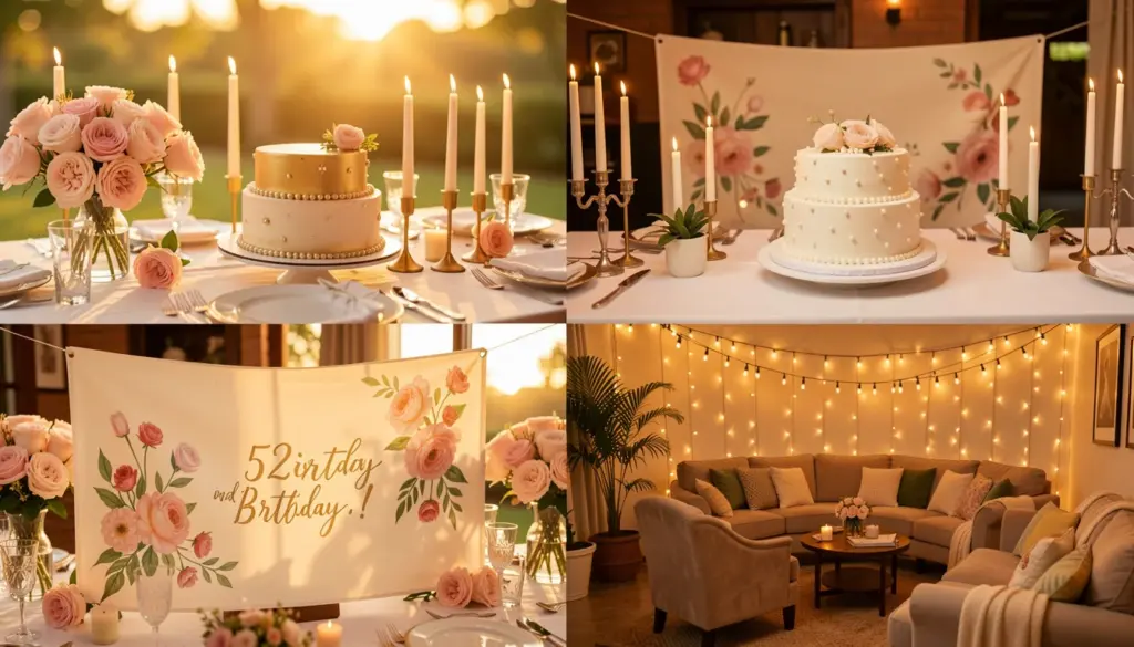 51 Ideias de Decoracao Festa 52 Anos Feminina Simples e Elegante