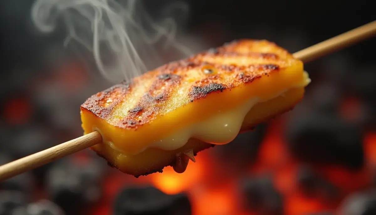 Espeto de queijo coalho crocante: truque para não derreter
