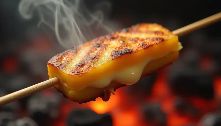 Espeto de queijo coalho crocante: truque para não derreter Espeto de queijo coalho crocante: truque para não derreter