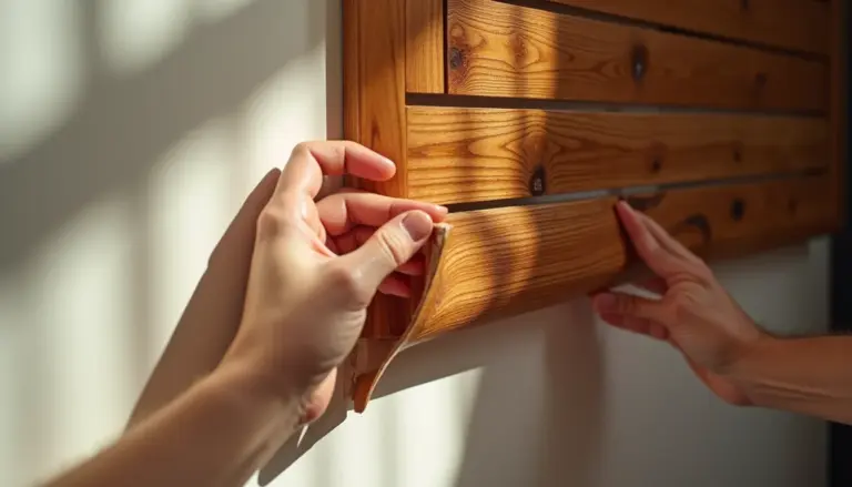 Painel ripado autocolante madeira: o erro que faz ele cair em semanas Painel ripado autocolante madeira: o erro que faz ele cair em semanas