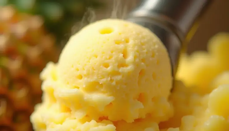 Receita de Sorvete de Abacaxi Cremoso Sem Amargor em 5 Minutos