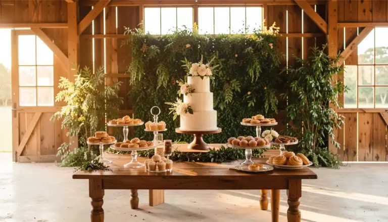 35 Ideias de Como Combinar a Mesa do Bolo Com o Estilo da Sua Festa de Casamento