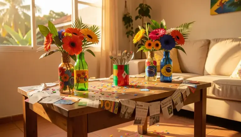 36 Ideias de Decoração de Mesa de Aniversário com Materiais Recicláveis