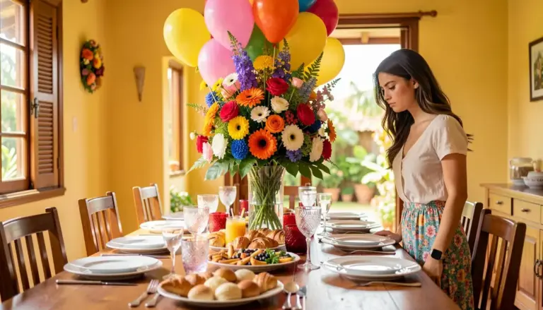 45 Ideias de Decoração de Mesa de Aniversário que Atrapalha o Espaço dos Pratos