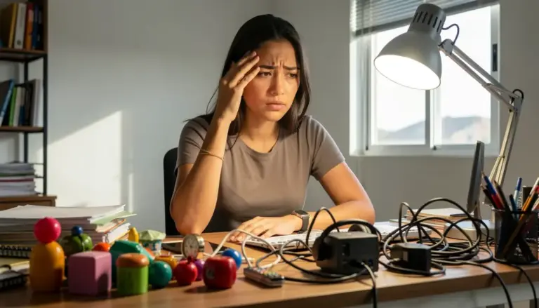 O Que Evitar na Decoração de Mesa de Escritório Feminino: 7 Erros Que Sabotam Seu Foco