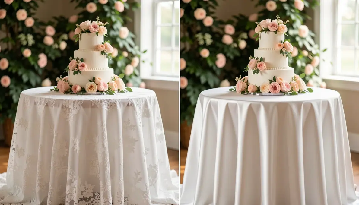 Toalha de Renda ou Cetim para Mesa do Bolo de Casamento: Qual a Melhor